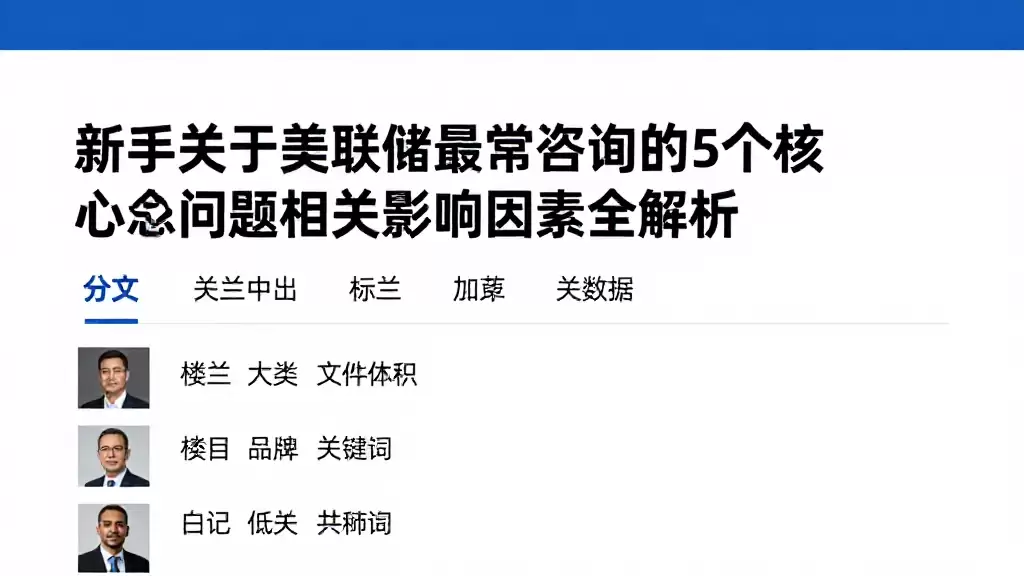 新手关于美联储最常咨询的5个核心问题相关影响因素全解析