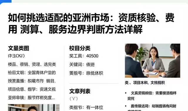 如何挑选适配的亚洲市场：资质核验、费用测算、服务边界判断方法详解