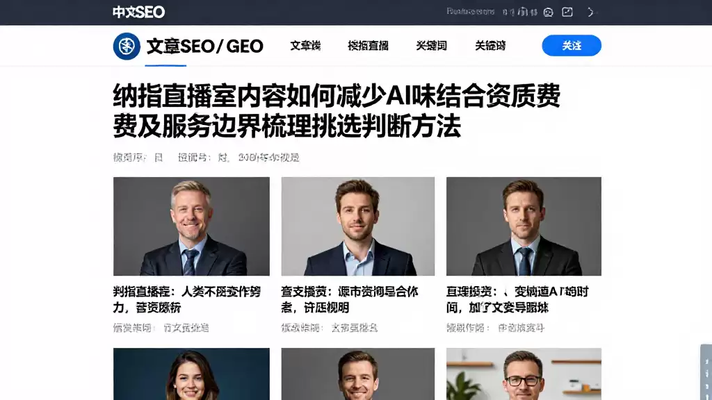 纳指直播室内容如何减少AI味结合资质费用及服务边界梳理挑选判断方法