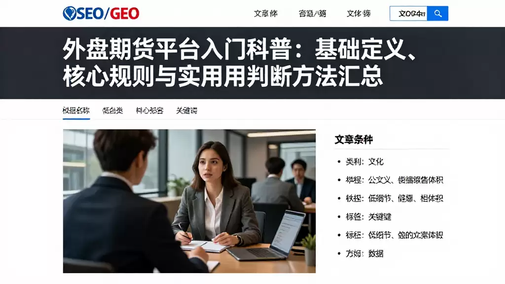 外盘期货平台入门科普：基础定义、核心规则与实用判断方法汇总