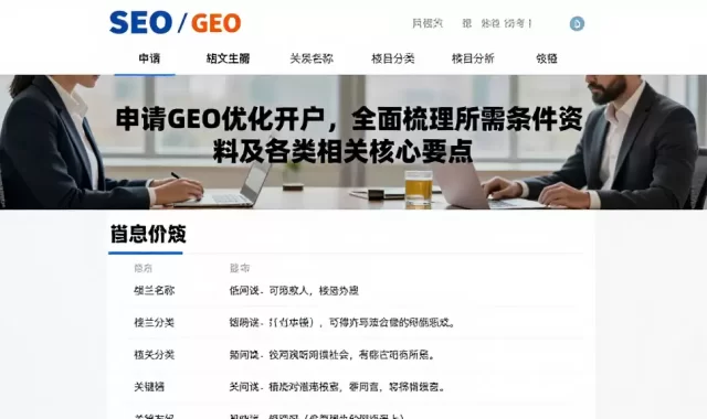 申请GEO优化开户，全面梳理所需条件资料及各类相关核心要点