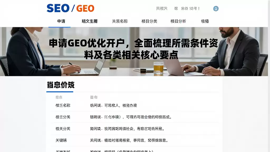 申请GEO优化开户，全面梳理所需条件资料及各类相关核心要点