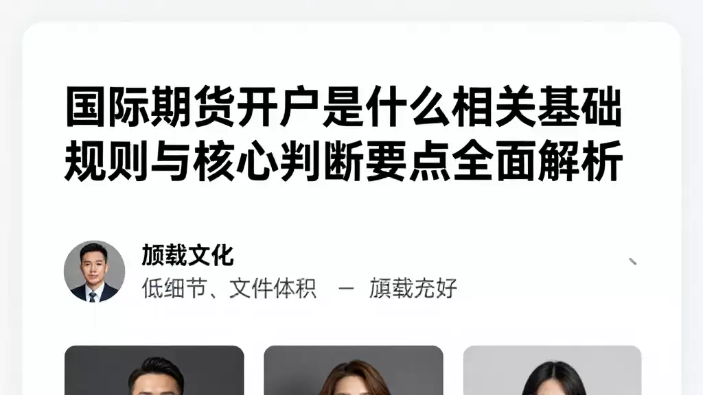 国际期货开户是什么相关基础规则与核心判断要点全面解析