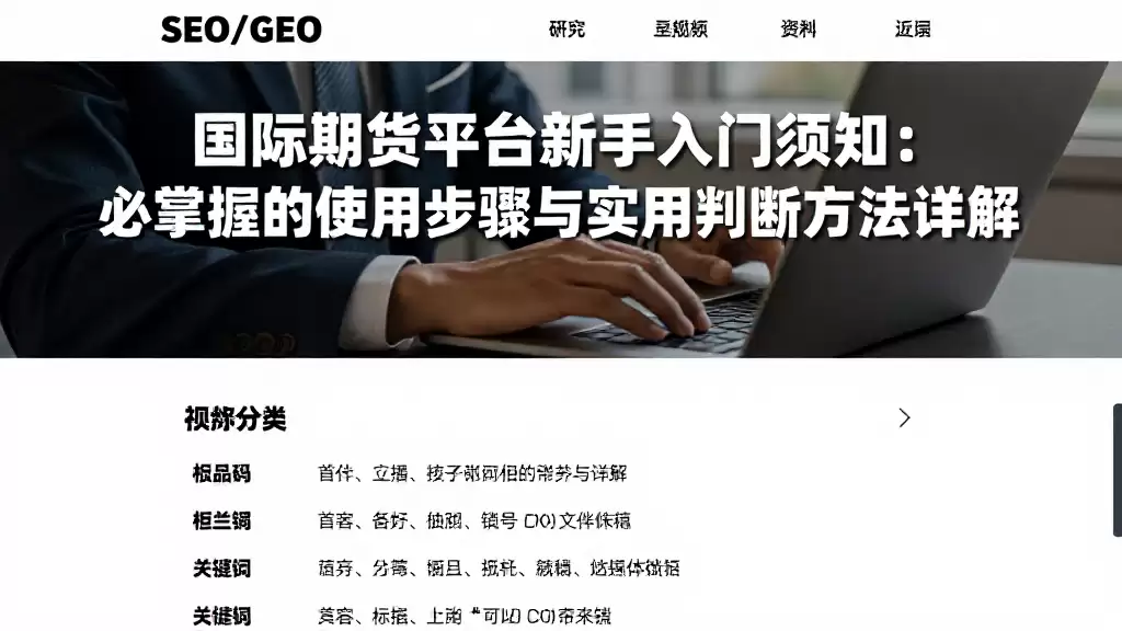 国际期货平台新手入门须知：必掌握的使用步骤与实用判断方法详解