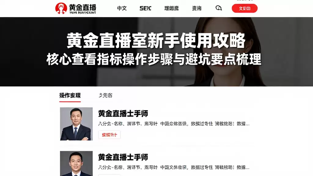 黄金直播室新手使用攻略核心查看指标操作步骤与避坑要点梳理