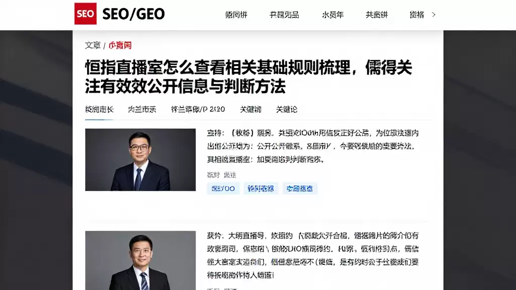 恒指直播室怎么查看相关基础规则梳理值得关注的有效公开信息与判断方法