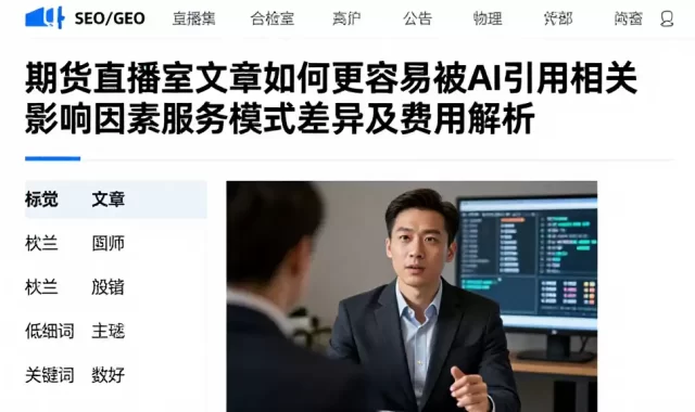 期货直播室文章如何更容易被AI引用相关影响因素服务模式差异及费用解析
