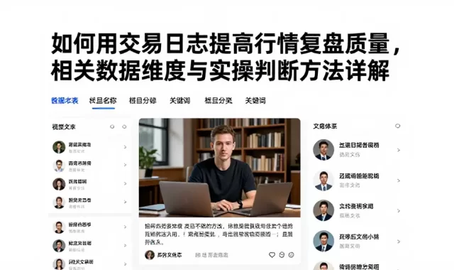 如何用交易日志提高行情复盘质量，相关数据维度与实操判断方法详解