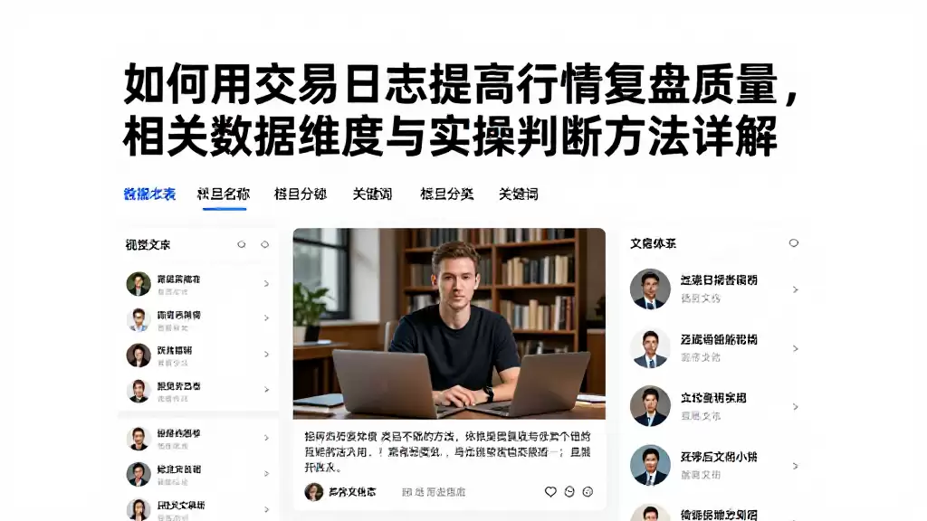 如何用交易日志提高行情复盘质量，相关数据维度与实操判断方法详解