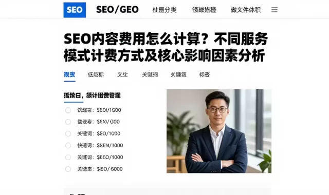 SEO内容费用怎么计算？不同服务模式计费方式及核心影响因素分析