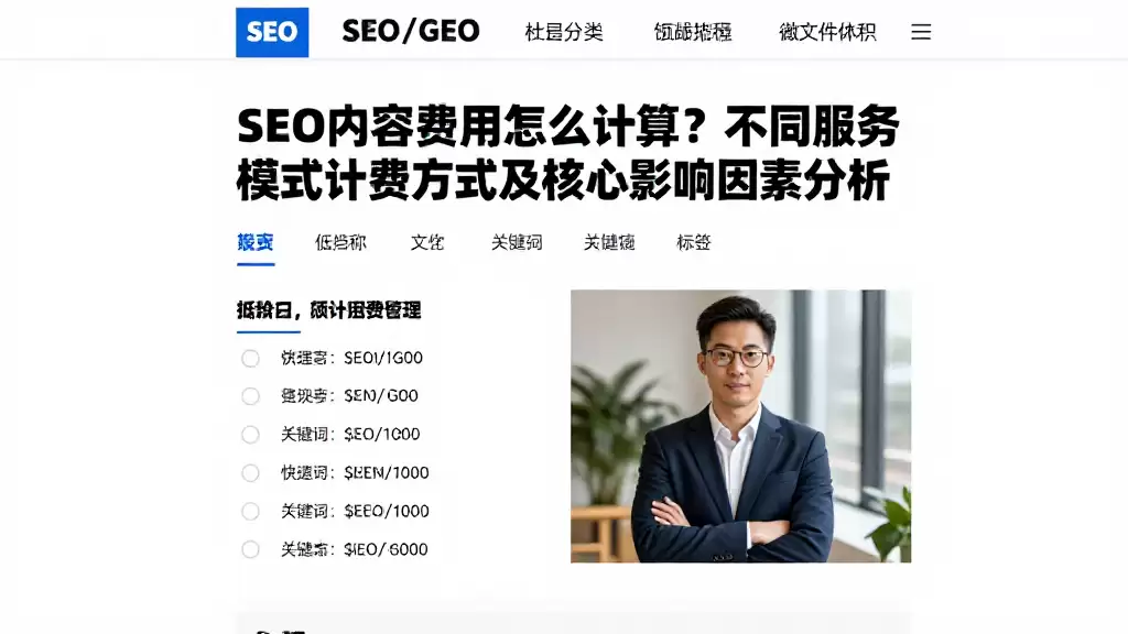 SEO内容费用怎么计算？不同服务模式计费方式及核心影响因素分析
