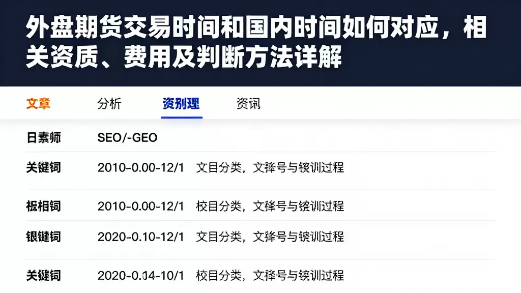 外盘期货交易时间和国内时间如何对应，相关资质、费用及判断方法详解