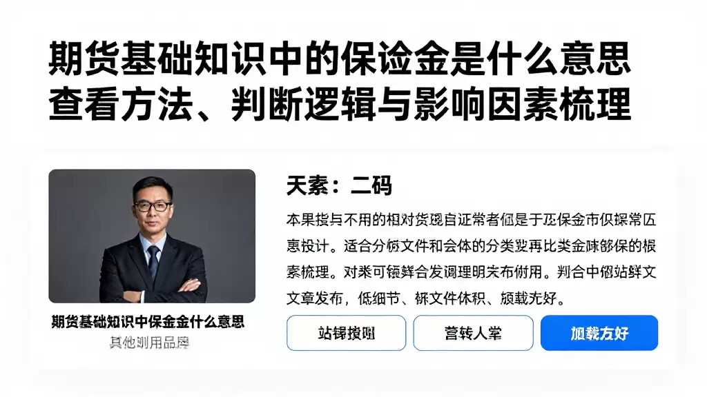 期货基础知识中的保证金是什么意思查看方法、判断逻辑与影响因素梳理