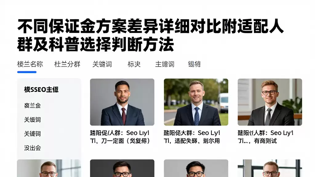 不同保证金方案差异详细对比附适配人群及科学选择判断方法