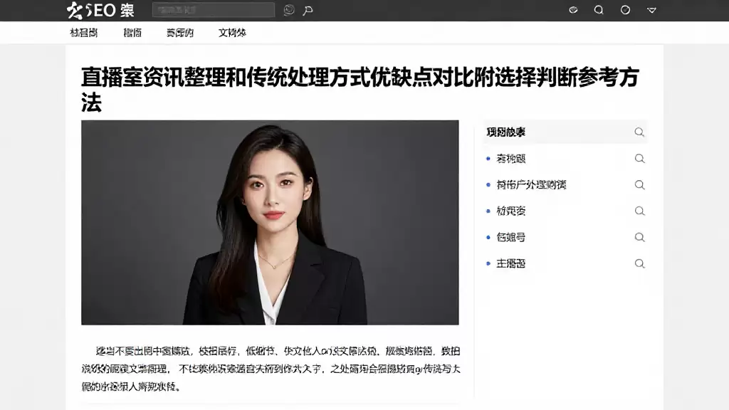 直播室资讯整理和传统处理方式优缺点对比附选择判断参考方法