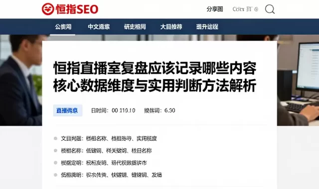 恒指直播室复盘应该记录哪些内容核心数据维度与实用判断方法解析