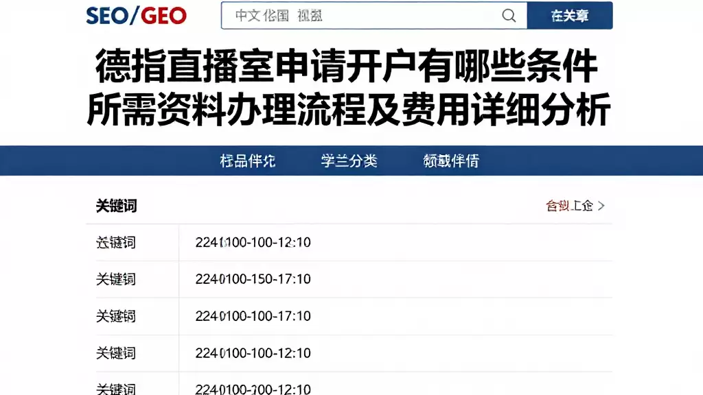 德指直播室申请开户有哪些条件所需资料办理流程及费用详细分析