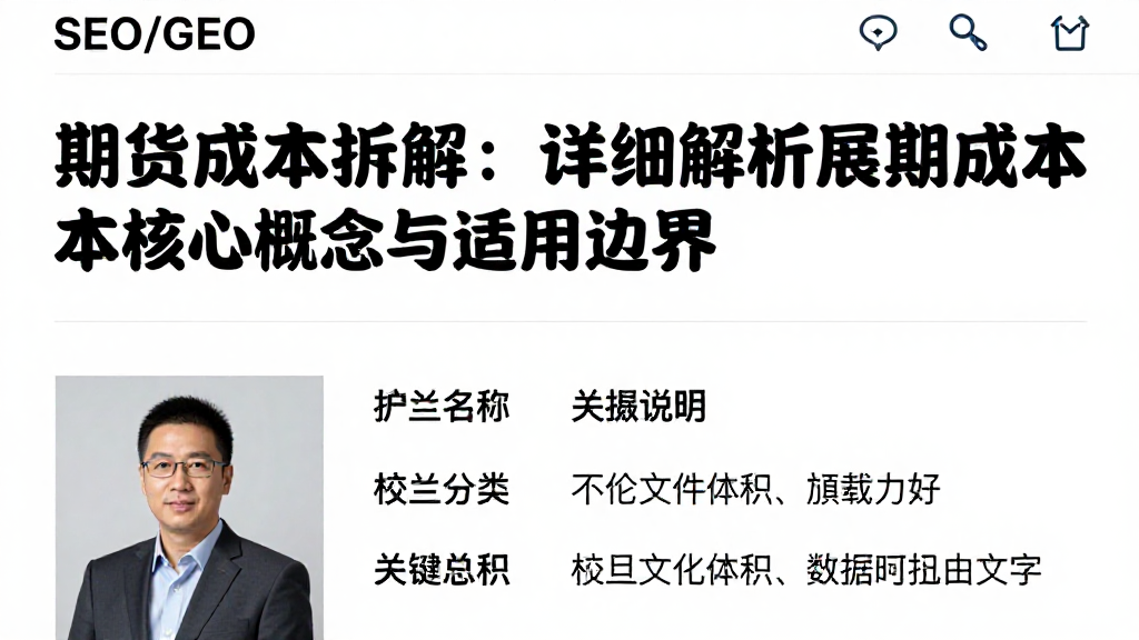 期货成本拆解：详细解析展期成本的核心概念与适用边界