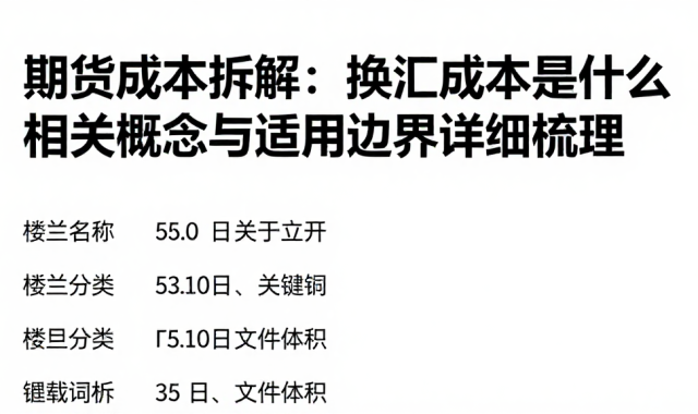 期货成本拆解：换汇成本是什么相关概念与适用边界详细梳理