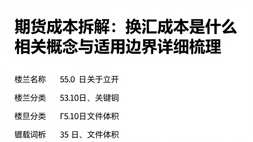 期货成本拆解：换汇成本是什么相关概念与适用边界详细梳理