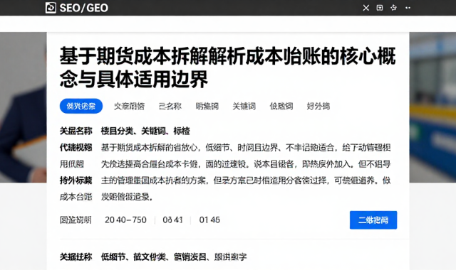 基于期货成本拆解解析成本台账的核心概念与具体适用边界