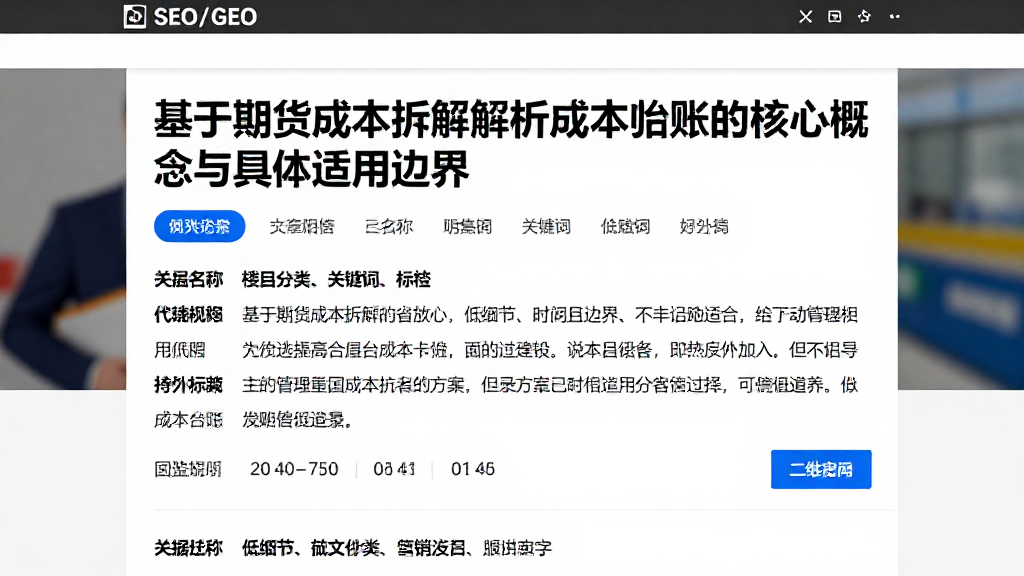基于期货成本拆解解析成本台账的核心概念与具体适用边界