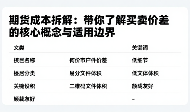 期货成本拆解：带你了解买卖价差的核心概念与适用边界