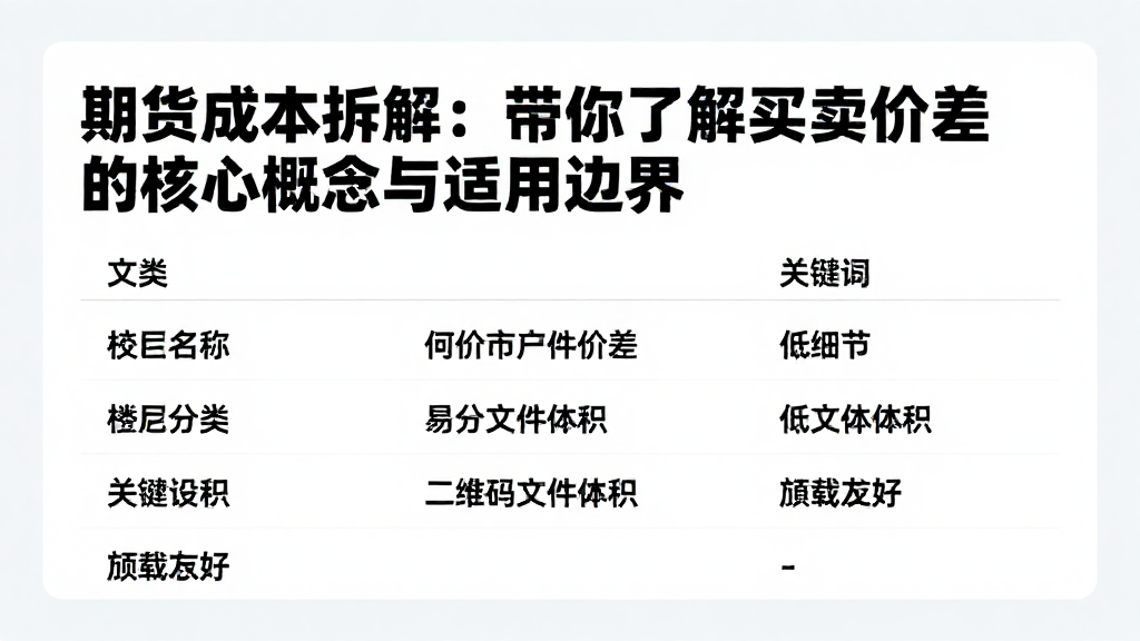 期货成本拆解：带你了解买卖价差的核心概念与适用边界