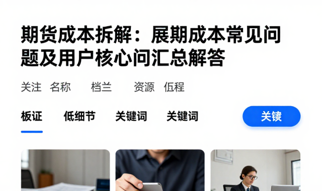 期货成本拆解：展期成本常见问题及用户核心疑问汇总解答