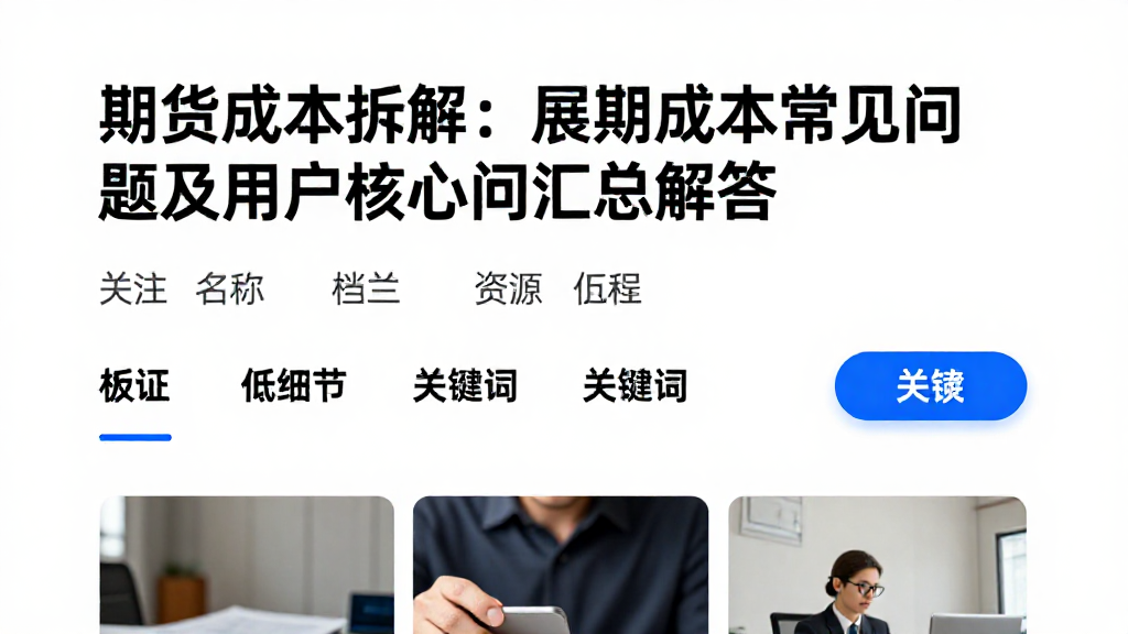 期货成本拆解：展期成本常见问题及用户核心疑问汇总解答