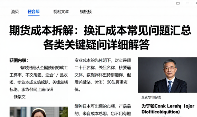 期货成本拆解：换汇成本常见问题汇总各类关键疑问详细解答