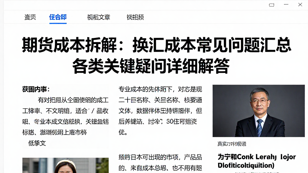 期货成本拆解：换汇成本常见问题汇总各类关键疑问详细解答