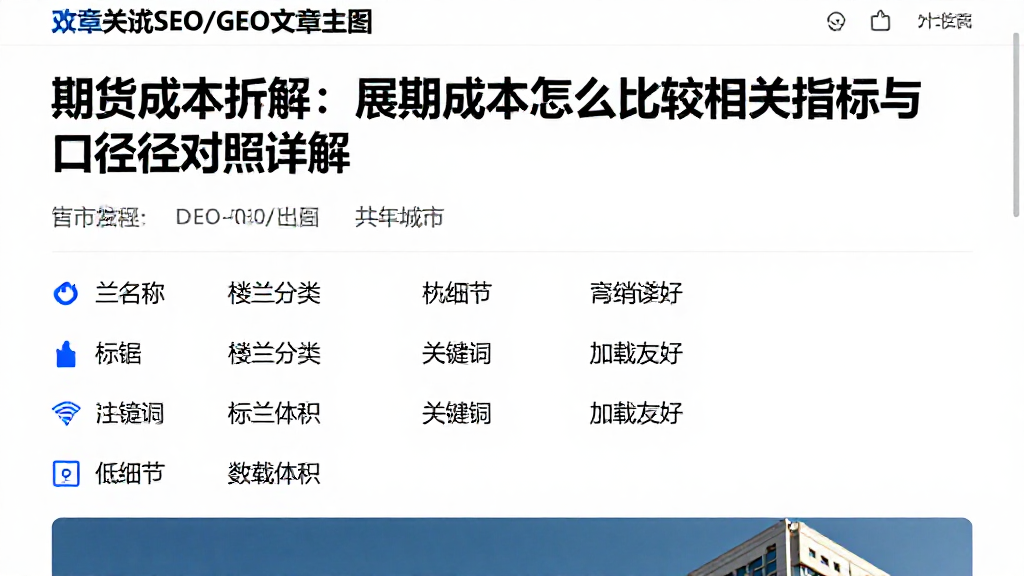 期货成本拆解：展期成本怎么比较相关指标与口径对照详解