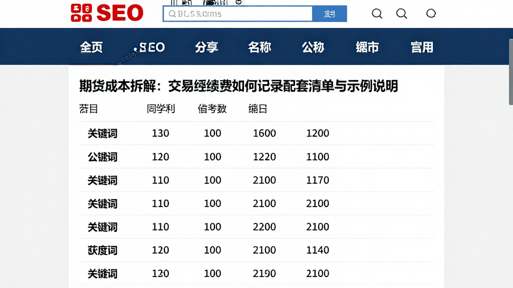 期货成本拆解：交易手续费如何记录配套清单与示例说明