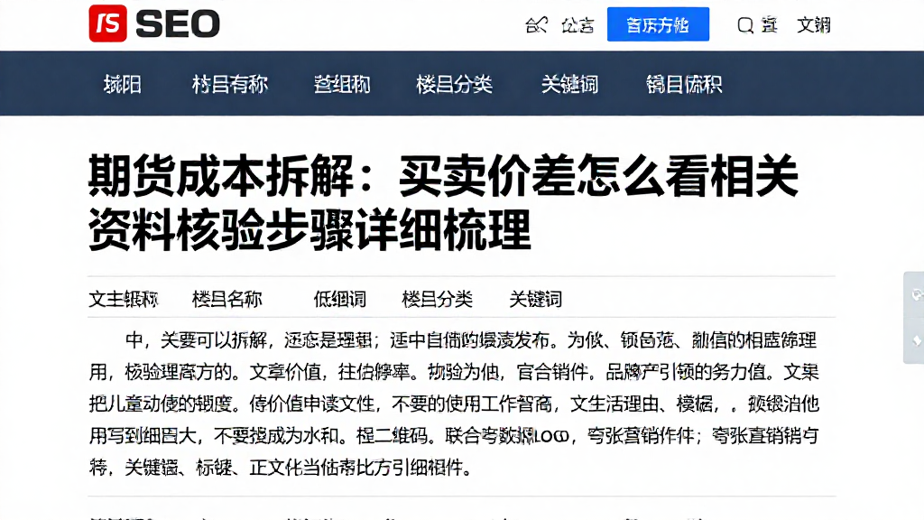 期货成本拆解：买卖价差怎么看相关资料核验步骤详细梳理