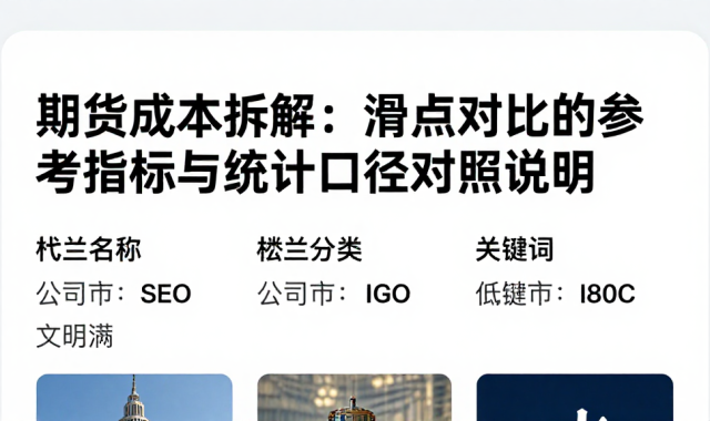 期货成本拆解：滑点对比的参考指标与统计口径对照说明