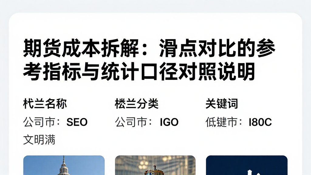 期货成本拆解：滑点对比的参考指标与统计口径对照说明