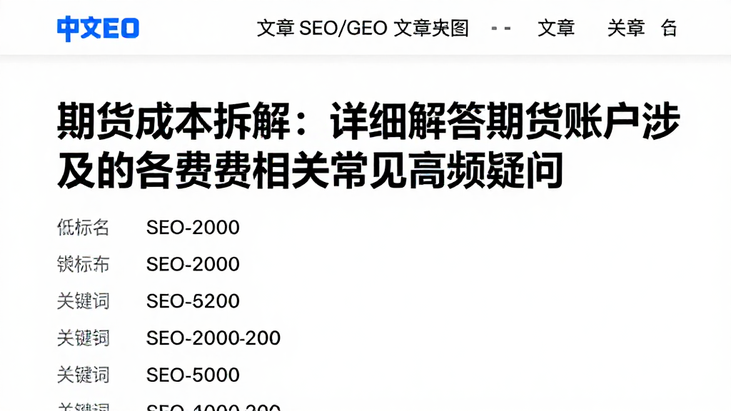 期货成本拆解：详细解答期货账户涉及的各类费用相关常见高频疑问