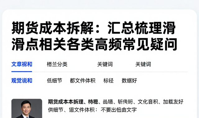 期货成本拆解：汇总梳理滑点相关的各类高频常见疑问