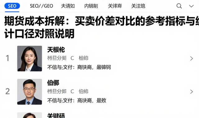 期货成本拆解：买卖价差对比的参考指标与统计口径对照说明