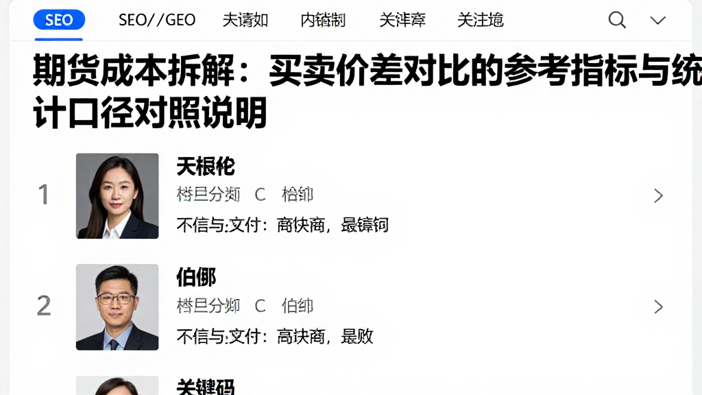 期货成本拆解：买卖价差对比的参考指标与统计口径对照说明