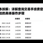 期货成本拆解：详解查询交易手续费官方资料完成核验的具体操作步骤