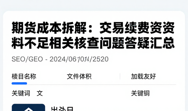 期货成本拆解：交易手续费资料不足相关核查问题答疑汇总